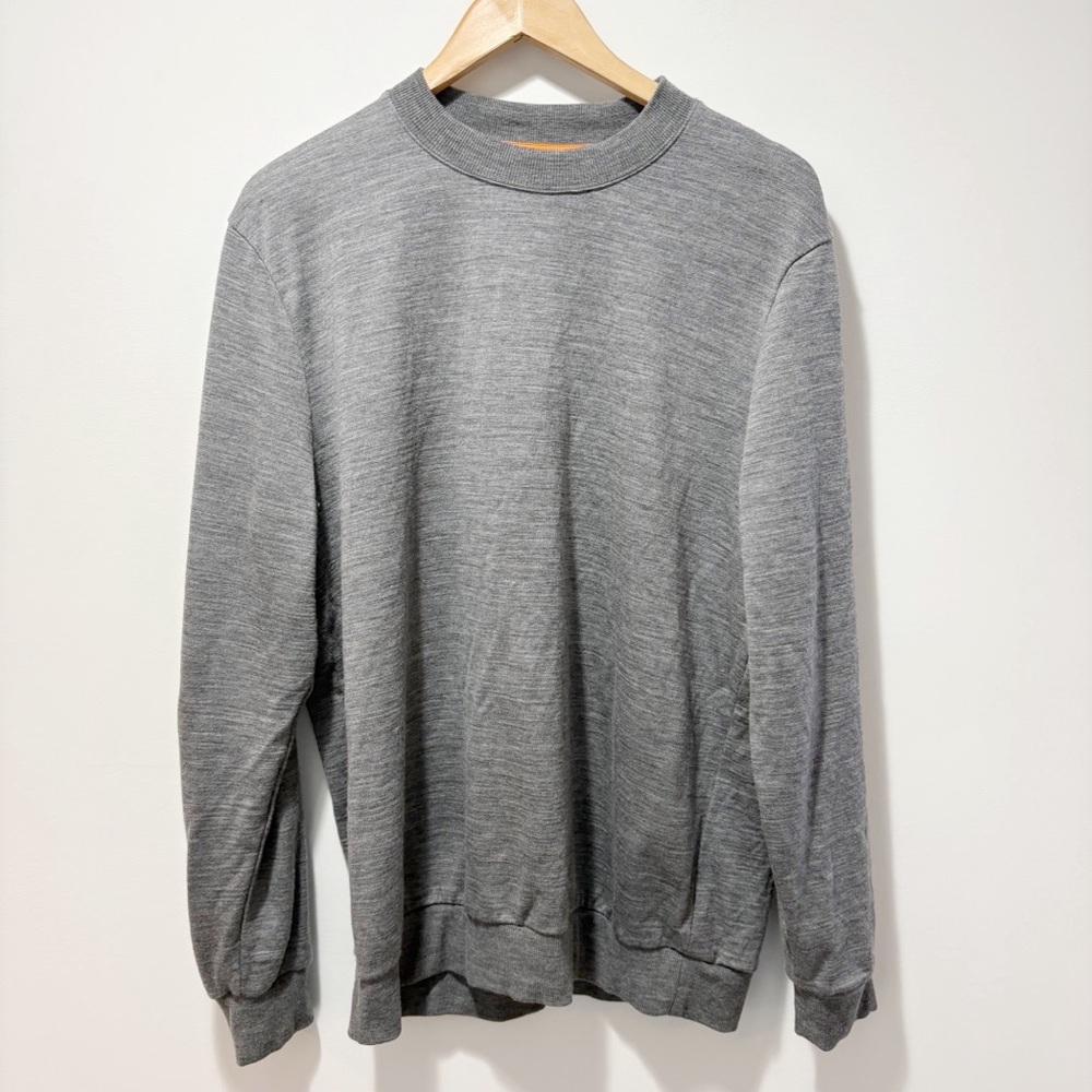 Icebreaker Men's Central Long Sleeve Sweatshirt Size Large Gray Heather Wool
